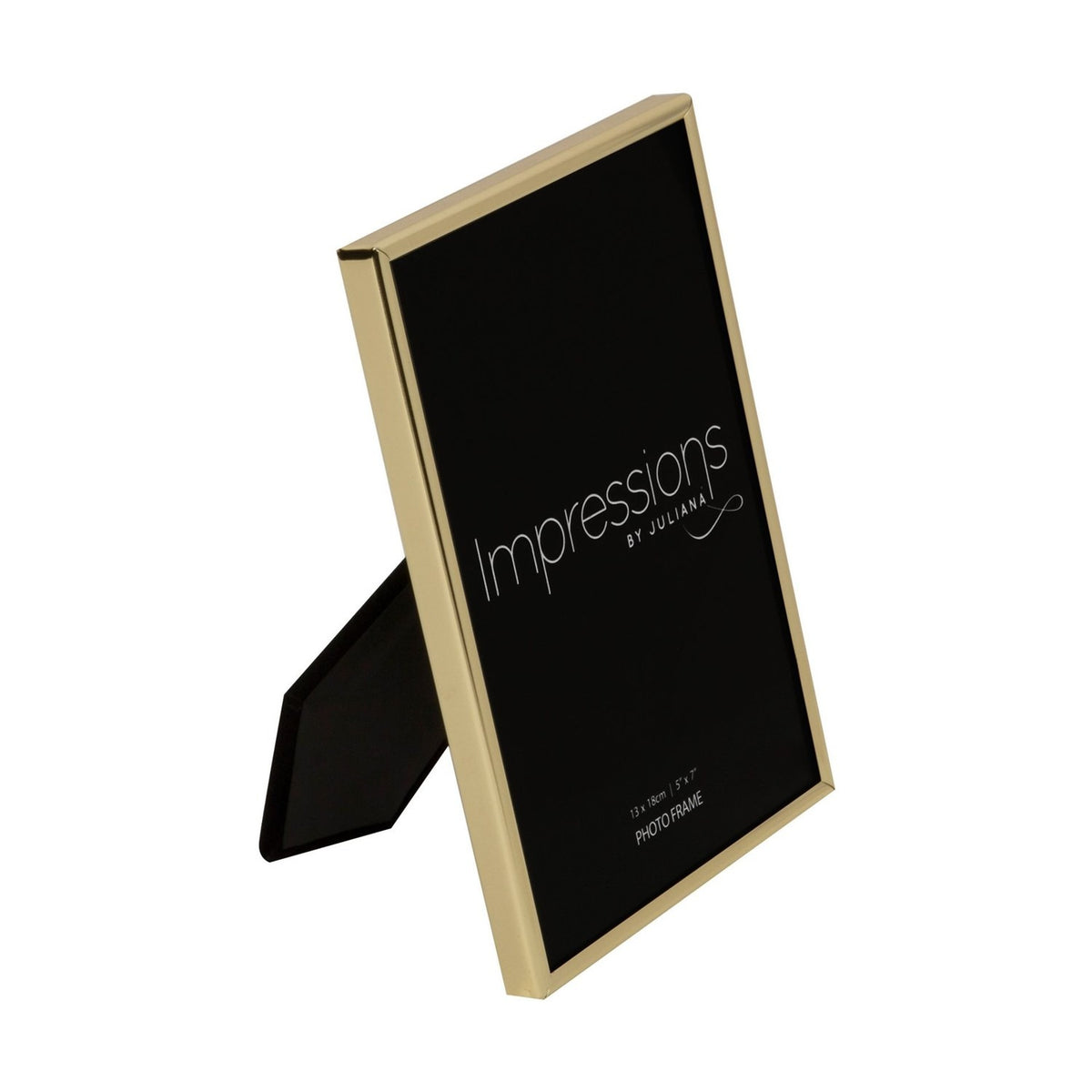 Thin Oblong Metal Photo Frame with Plated Finish - Brass