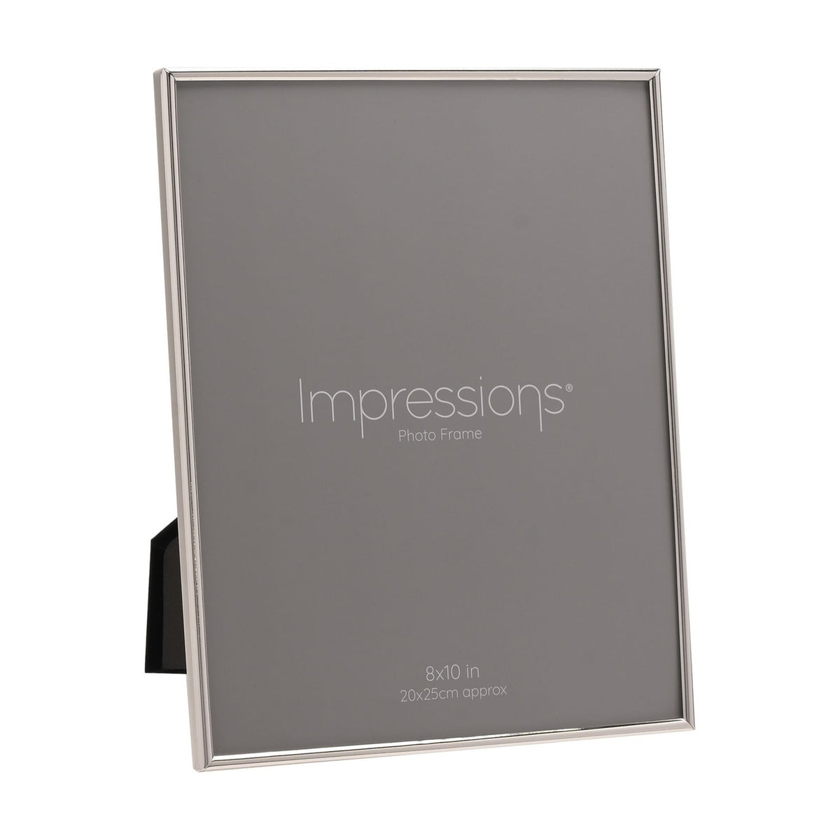 Thin Oblong Silverplated Metal Photo Frame 10 x 8in - Silver