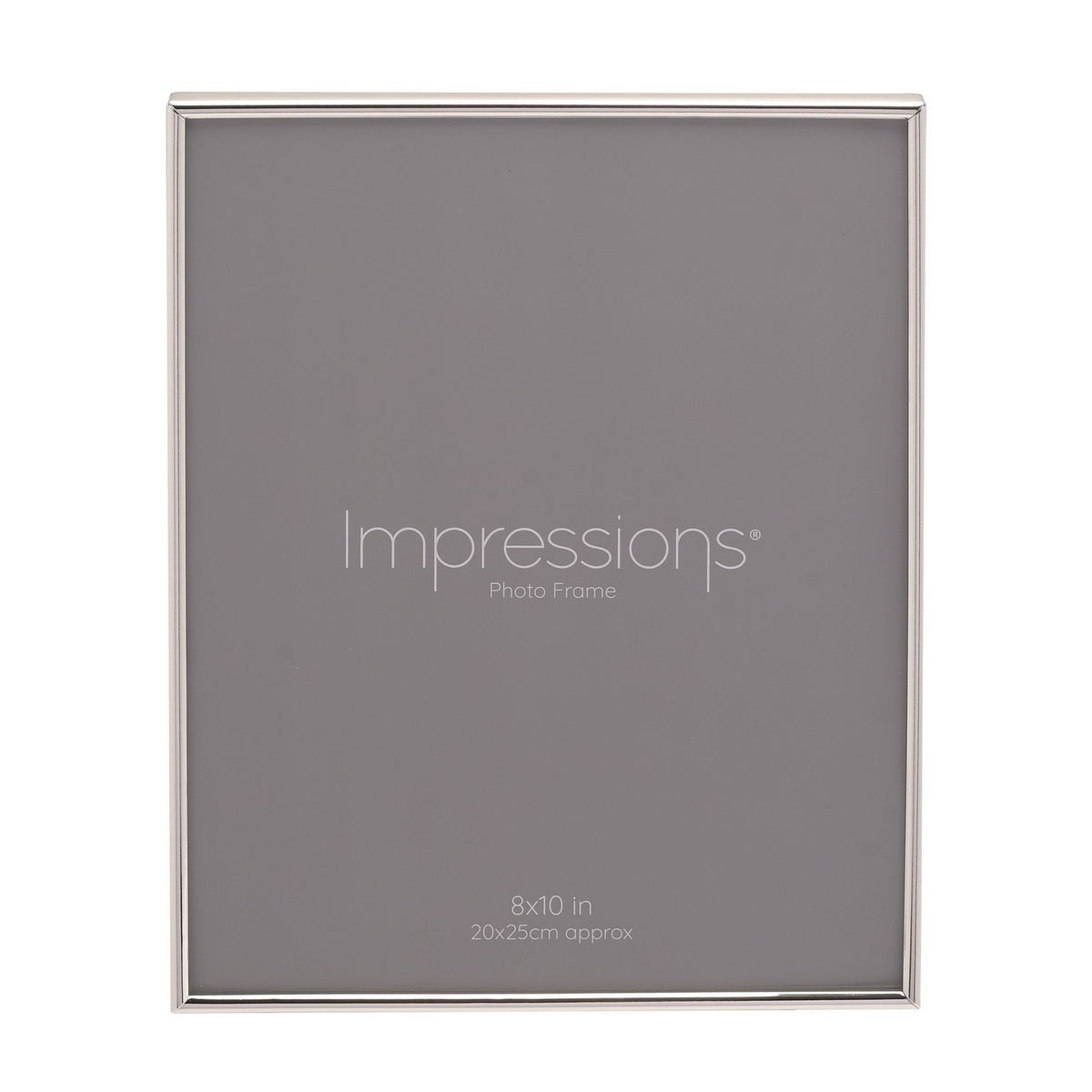 Thin Oblong Silverplated Metal Photo Frame 10 x 8in - Silver