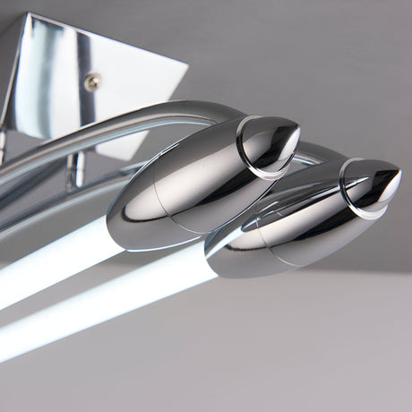 Brencombe 2 Light Medium Linear Ceiling Light - Chrome & White