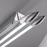 Brencombe 2 Light Small Linear Ceiling Light in polished chrome with white diffuser tubes and torpedo-style end caps, angled close-up.