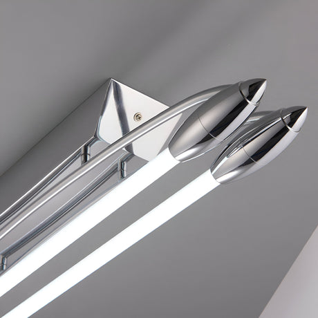 Brencombe 2 Light Small Linear Ceiling Light - Chrome & White