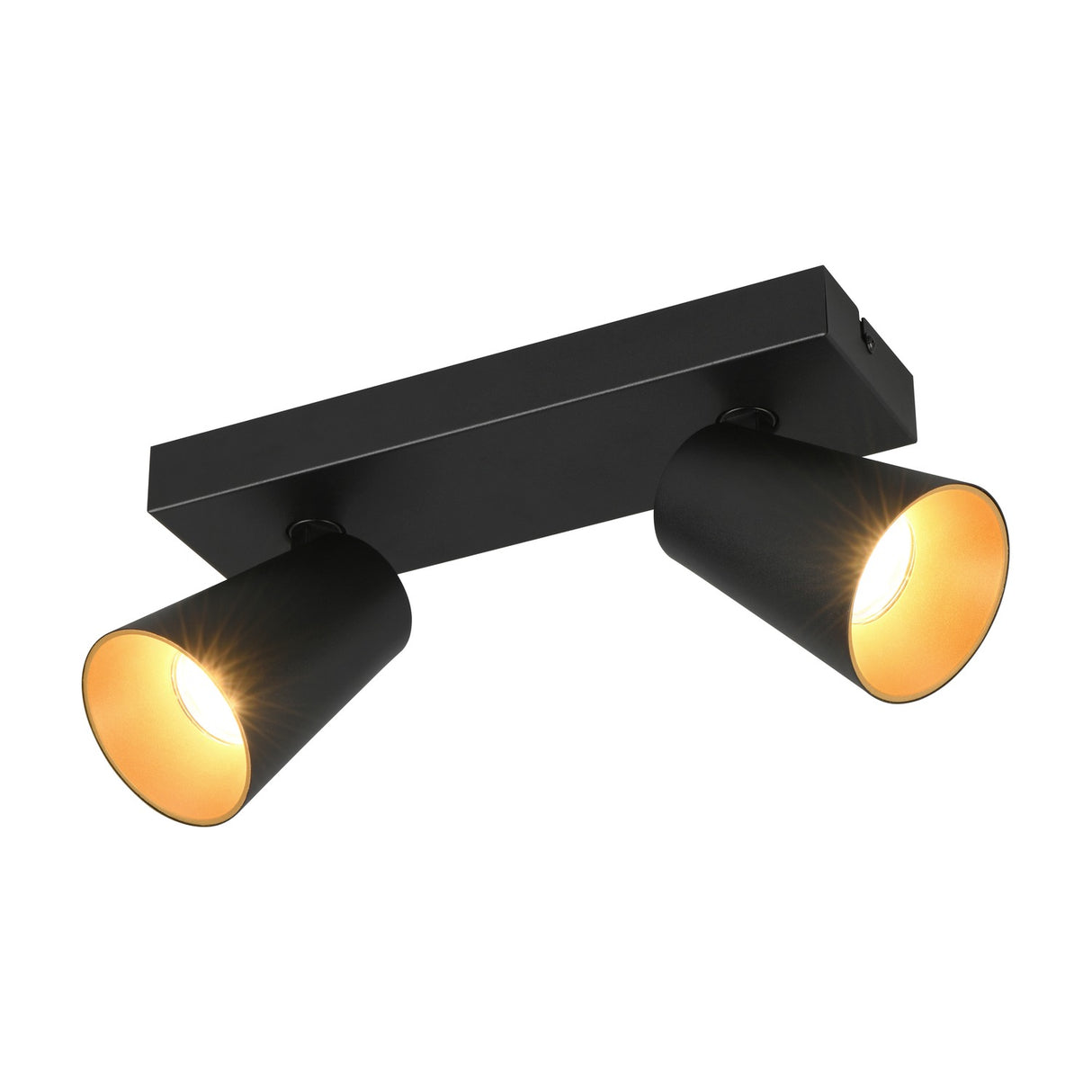 Sharp 2 Light Spotlight – Black & Gold