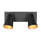 Sharp 2 Light Spotlight – Black & Gold