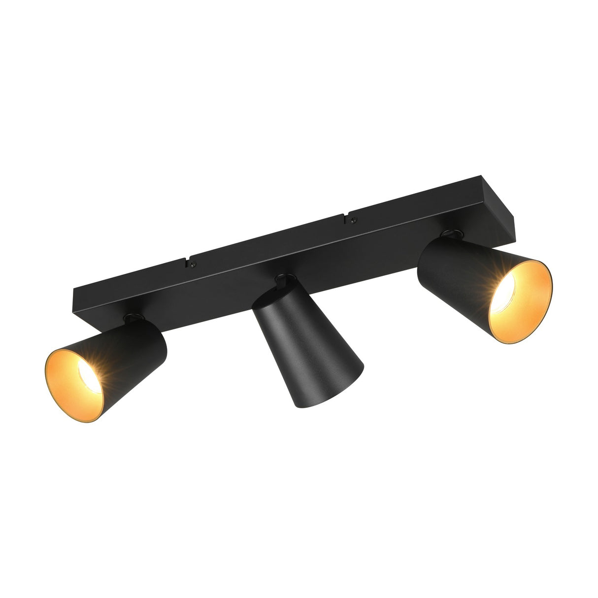 Sharp 3 Light Spotlight – Black & Gold
