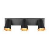 Sharp 3 Light Spotlight – Black & Gold