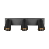 Sharp 3 Light Spotlight – Black & Gold