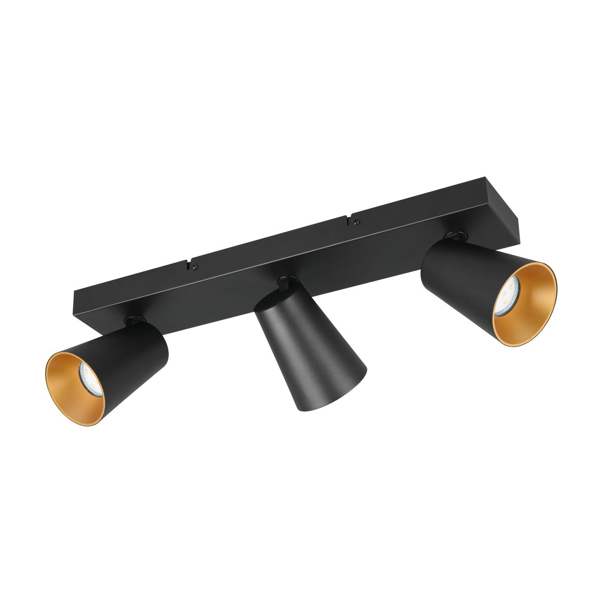 Sharp 3 Light Spotlight – Black & Gold