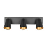 Sharp 3 Light Spotlight – Black & Gold