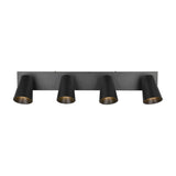 Sharp 4 Light Spotlight – Black & Gold