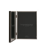 Hinged Silverplated Double Photo Frame 7 x 5in - Silver