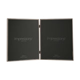 Silverplated Hinged Double Photo Frame 10 x 8in - Silver