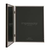 Silverplated Hinged Double Photo Frame 10 x 8in - Silver