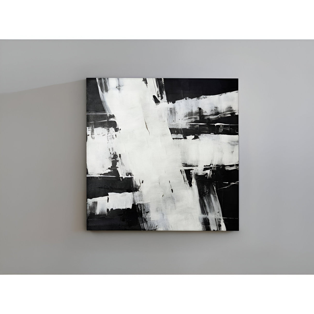 Actos I Monochrome Brushstroke Acrylic Painting – 90x90cm