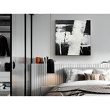 Actos II Monochrome Brushstroke Acrylic Painting – 90x90cm