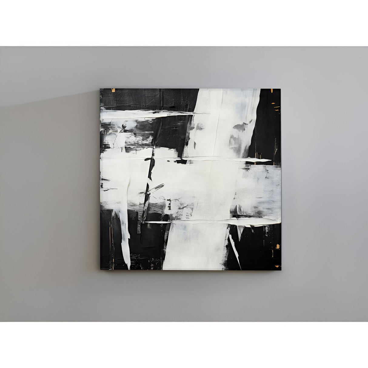 Actos II Monochrome Brushstroke Acrylic Painting – 90x90cm