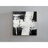 Actos II Monochrome Brushstroke Acrylic Painting – 90x90cm