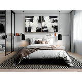 Actos II Monochrome Brushstroke Acrylic Painting – 90x90cm