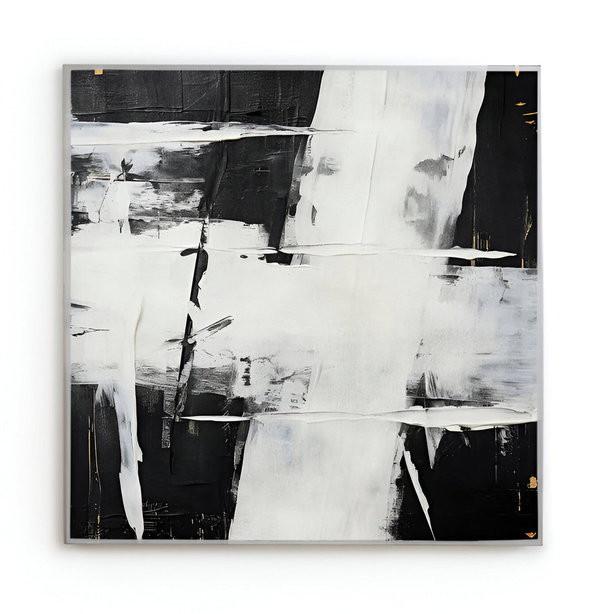 Actos II Monochrome Brushstroke Acrylic Painting – 90x90cm