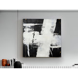 Actos II Monochrome Brushstroke Acrylic Painting – 90x90cm