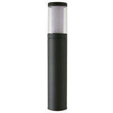 Quoin 75cm outdoor bollard light in graphite, tall cylindrical aluminium and stainless steel body with a clear polycarbonate lens top, shown on a plain white background.