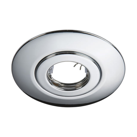 The Chrome Hole Converter Kit is a polished chrome recessed spotlight fixture featuring a smooth, reflective surface. Its circular opening is designed to accommodate a lampholder kit, enhancing its functionality. The minimalistic design provides a modern aesthetic perfect for interior use.