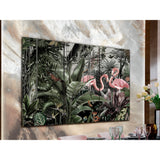 Flamencos Jungle Triptych Photography Print – 180x120cm