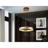 Helia LED Small Circular Suspension Light 55W 3000K - Gold Leaf
