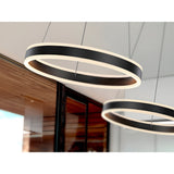 Helia LED Small Circular Suspension Light 55W 3000K - Black
