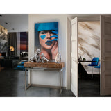 Bull Dog Chrome Electroplated Seated Figurine - 44cm