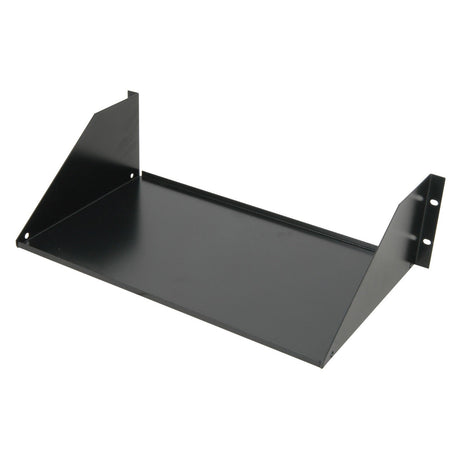 The Adastra 19" Support Module 3U - Black is a sleek wall-mounted shelf with a stylish black finish. It includes two side brackets and features holes for mounting screws, making it perfectly designed for versatile storage.