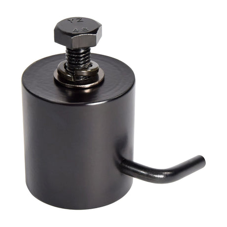 QTX 35mm stand top cap by AVSL in machined steel with hex top bolt, washers and side locking bolt, shown on a plain white background.