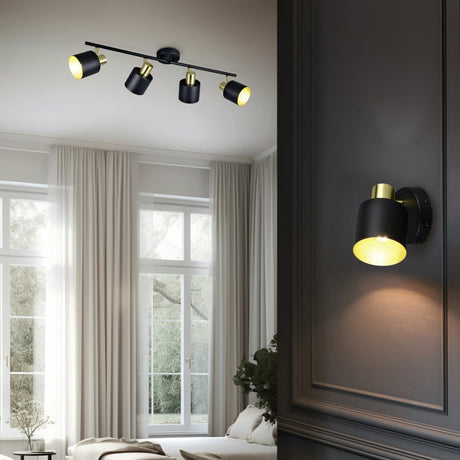 Eva 4 Light Spotlight – Black & Gold