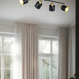 Eva 4 Light Spotlight – Black & Gold