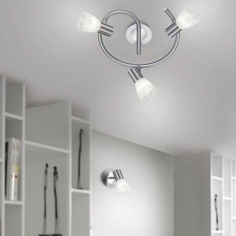 Levisto 3 Light LED Spiral Spotlight – Satin Nickel