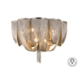 Minerva 10 Light Flush Chandelier - Nickel
