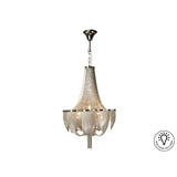 Minerva 10 Light Cascading Chain Strands Chandelier - Nickel