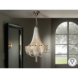Minerva 10 Light Cascading Chain Strands Chandelier - Nickel