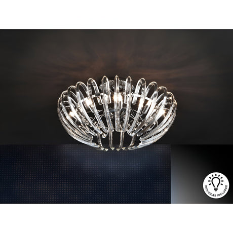 Ariadna 9 Light Crystal Semi-Flush - Chrome