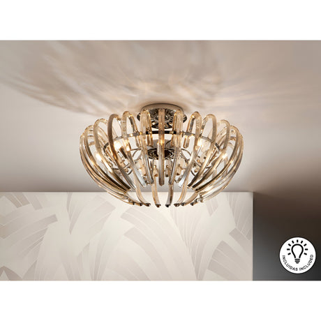 Ariadna 9 Light Crystal Semi-Flush - Champagne