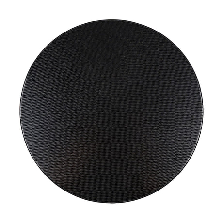 Adastra KV5 round black steel ceiling speaker grille with matt painted mesh finish, shown on a plain white background.