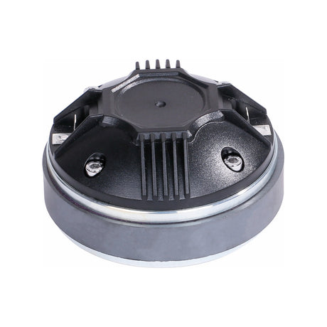 Citronic HF2CASA-8A-10A titanium HF compression driver by AVSL, showing the black ribbed housing, terminals and threaded exit on a plain white background.