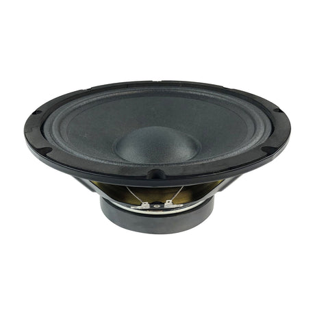 Citronic LFCASA-10 10-inch 8 Ohm PA woofer with reinforced paper cone and steel frame basket, shown at an angle on a plain white background.