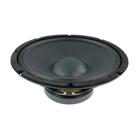 Citronic LFCASA-12 12" PA woofer speaker with black paper cone, dust cap, foam surround and steel frame, shown at an angle on a white background.