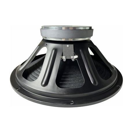 Rear view of the Citronic LFCASA-15 15" 8 Ohm 400W PA woofer showing the black steel frame basket and terminal connectors on a white background.