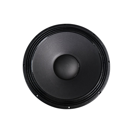 Citronic LF-C-118S 18" sub driver by AVSL shown front-on with black cast aluminium basket and reinforced paper cone on a plain white background.
