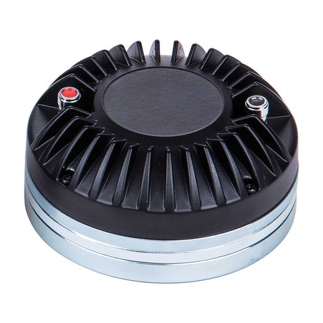 Citronic HF-C-208 3" neodymium HF horn compression driver with black finned housing, red and silver terminals, and chrome magnet base on white.