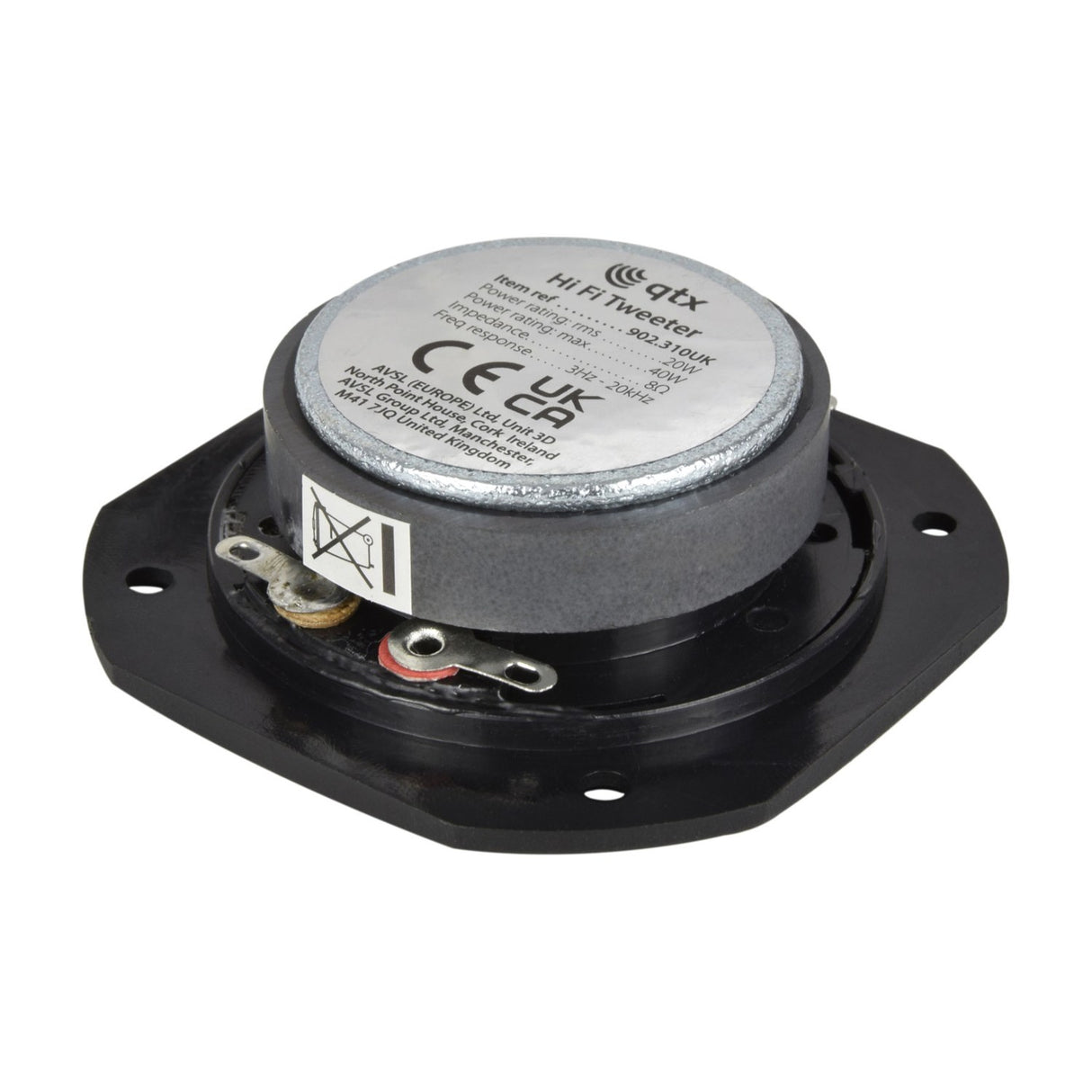QTX 2.25" Square Dome Tweeter, 20W RMS, 8 Ohm