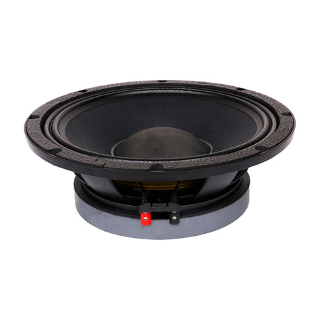 Citronic LFCORVA-12 12" woofer with cast aluminium frame, black cone, dust cap, and red/black terminal connectors, shown at an angle on a white background.