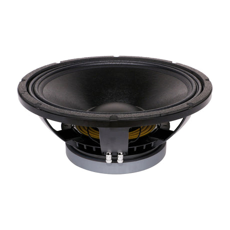Citronic LFCORVA-15 15" woofer with black paper cone, cast aluminium frame, copper voice coil, and dual terminals, shown on a white background.